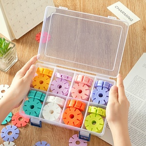 Gentpovth Set di 2 Scatole di Plastica Trasparente Regolabili <span class=keywords><strong>con</strong></span> 8 <span class=keywords><strong>Scomparti</strong></span>, Design Rettangolare per Viti e Perline - Product Image 2