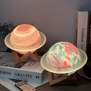 Subwoofer domestique <span class=keywords><strong>Saturn</strong></span> Dream nouvelle version améliorée avec éclairage LED <span class=keywords><strong>RGB</strong></span> 3D HiFi, design moderne en ABS, alimenté par batterie et contrôle tactile pour chambre à coucher - Product Image 1