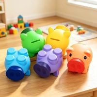 Tirelire en plastique PVC mignonne et durable pour enfants, tirelire personnalisée, cadeaux promotionnels en gros