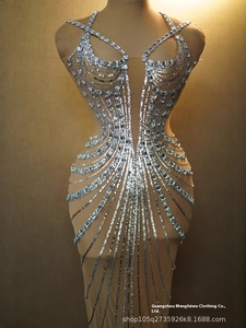 Robe <span class=keywords><strong>de</strong></span> <span class=keywords><strong>Soirée</strong></span> <span class=keywords><strong>de</strong></span> Bal à Paillettes Style Mode Euro-Américain Ajustée à la Taille et aux Hanches Longueur Sol pour Hôtesse <span class=keywords><strong>de</strong></span> Réunion Annuelle Été - Product Image 4