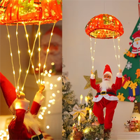 Ornement de Noël suspendu en forme de parachute lumineux avec affichage LED personnalisé, décoration LED pour la fenêtre de la maison, fête de Noël