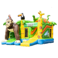 Château gonflable et trampoline en PVC durable avec animaux sauteurs, installation facile, marque AM, modèle BO-1720, utilisation intérieure/extérieure