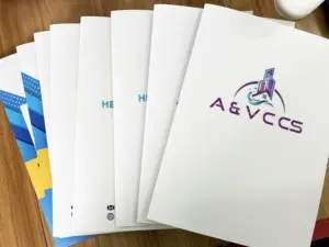 A4 busta personalizzata a colori con stampa tascabile a stampa rapida a consegna singola e doppia cartella pieghevole