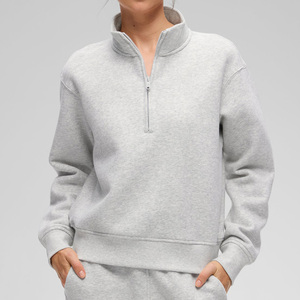 Sudadera Premium Personalizada con Cuello Alto y Cierre de Cremallera, para Mujer, Corte Holgado, Felpa Suave, Algodón Grueso, Estilo Deportivo - Product Image 1