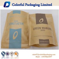 Pochette standup transparente mate personnalisée pour snacks doypack standup en plastique alimentaire avec fenêtre emballage en papier kraft recyclé
