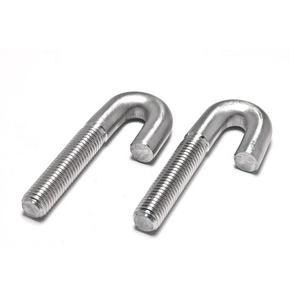 SS304 316 A2 A4 M3 M4 M5 M6 M8 مخصصة J <span class=keywords><strong>L</strong></span> الانحناء نوع J مِصْمال خُطّافي مع الجوز والغسالة - Product Image 3