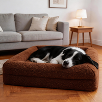 Coussin pour animaux de compagnie, lit de luxe pour chien, lit de luxe pour chien et chat, coussin en peluche écologique avec housse antidérapante durable, utilisable en toutes saisons