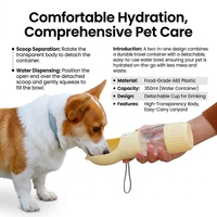 Bouteille d eau portable pour animaux 2 en 1 eau et distributeur de nourriture etanche forme oreille de chat pour promenade