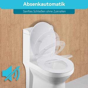 Siège de toilette ovale en urée Duroplast à fermeture douce, charnière à dégagement rapide, trous de fixation réglables, couvercle de toilette amovible pour WC domestique - Product Image 2