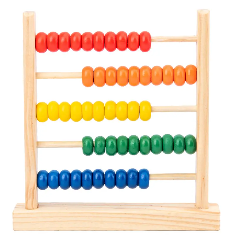 Abacus for Kids Math Preschool Number Learning - Classic Wooden Educational Counting Toy With 50 Beads