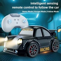 Mini voiture RC 2,4 GHz à détection intelligente avec lumière LED, télécommande multifonctionnelle, voiture de drift à induction, mode de suivi, prête à l'emploi