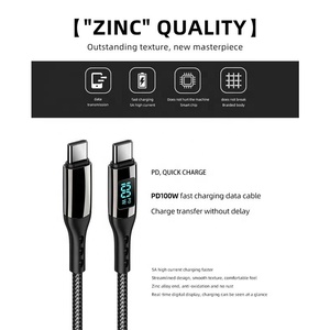 PD 100W cavo di ricarica rapida USB Display a LED tipo <span class=keywords><strong>C</strong></span> a tipo <span class=keywords><strong>C</strong></span> cavo di ricarica rapida per Tablet Notebook ricarica per telefono cellulare - Product Image 2