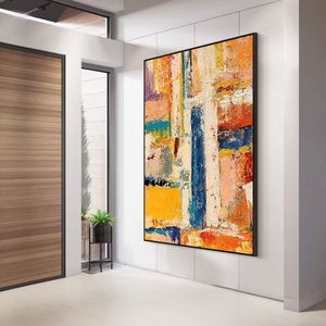 Grande peinture abstraite moderne à la palette, texture, <span class=keywords><strong>acrylique</strong></span>, sur toile, peinte à la main, salon, chambre à coucher, cadeau, peinture à l'huile, cadre - Product Image 5