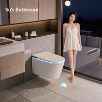 Nouvelle toilette intelligente murale en céramique avec aromathérapie intégrée, double chasse et chasse par siphon