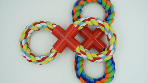 Giocattolo per Cani a Forma di Nodo di Corda, Gioco da Tiro a Forma di 8 Intrecciato per Cani Medi e Grandi in Corda di Cotone - Product Image 5