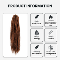 Extensions de cheveux synthétiques de haute qualité, tresses au crochet chic, dreadlocks fines naturelles pour femmes noires, vente en gros professionnelle