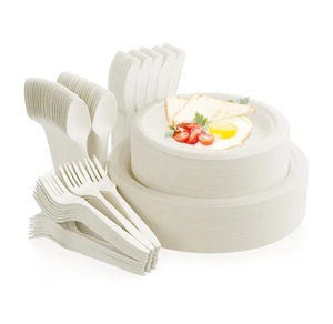 Hiện đại 100% phân hủy sinh học Bộ đồ ăn dùng một lần 10 inch mía bã mía tấm đám cưới phục vụ Takeaway bữa ăn tối tấm bộ - Product Image 6