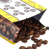 Vente chaude, sacs d'emballage pour grains de café personnalisés imprimés, 4 oz, 8 oz, 16 oz, papier kraft, feuille d'aluminium, sac à soufflet latéral en mylar avec valve