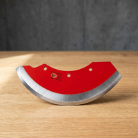 Couteau de coupe industriel courbé rouge, best-seller, en acier à haute teneur en carbone, pour équipement de traitement des aliments et de récolte