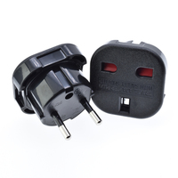 Adaptateur de prise UK vers EU certificat CE adaptateur carré à 3 broches à rond prise d'insertion de prise 2 broches, convertisseur de puissance de voyage royaume-uni à islande