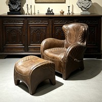 Fauteuil vintage en cuir huilé américain, chaise de selle, fauteuil inclinable individuel haut de gamme pour villa, salon, salle de cigares, club privé