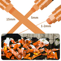 Marqueur acrylique métallique Aiye Jumbo 15 mm, pointe feutre, imperméable, permanent, 12 couleurs, pointe plate pour enseignes et peintures extérieures