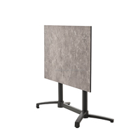Table de salle à manger d'extérieur en aluminium avec plateau en HPL, design pliable, résistant aux UV et à l'eau, pour hôtel et villa