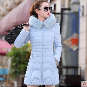 Abrigo Acolchado de Invierno para Mujer, Económico, Delgado, Cálido, con Capucha de Piel, Abrigo Largo Medio de Algodón para Mujer - Product Image 2