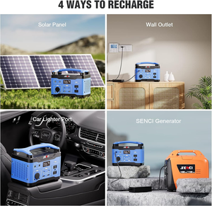 สถานีไฟฟ้าพกพา Senci 300W 600W 1000W 110V 240V เครื่องกำเนิดพลังงานแสงอาทิตย์สำหรับใช้งานกลางแจ้ง ขายตรงจากโรงงาน จ่ายไฟ 2400, 2000 วัตต์ พกพาสะดวก - Product Image 3