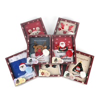 Set de Regalo de Navidad: Cuaderno de Peluche con Bolígrafo, Cubierta Bordada con Santa y Reno, Diario para Estudiantes, Papelería Navideña al por Mayor