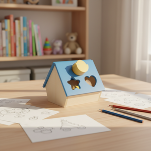 Jouet éducatif Montessori en bois Wincent, maison de tri de formes, pour tout-petits et enfants, apprentissage des couleurs, motricité fine, cadeau - Product Image 5