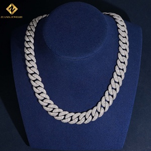 Collar de Cadena Cubana para Hombre, Plata 925, Bañado en Rodio, con Moissanita, Estilo Hiphop, Precio de Fábrica - Product Image 5