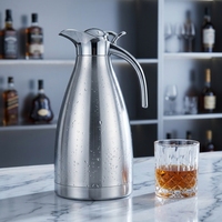 Carafe isotherme à double paroi en acier inoxydable 201, pot à café, bouilloire à eau chaude et froide, thermos de style européen