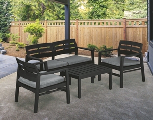 आँगन अवकाश सोफा सेट के साथ उद्यान प्लास्टिक रतन सोफा सेट रतन बाहर लग रही है, रतन आँगन फर्नीचर - Product Image 4