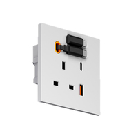 Kabel Retractable Tipe-C Lightning Standar UK KSQ 20W Pengisian Cepat Multi-fungsi Stopkontak Dinding Universal