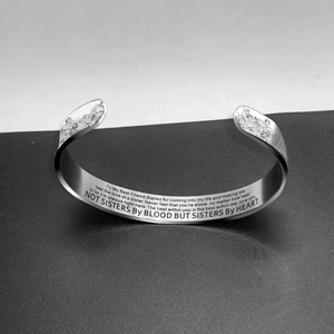 Brazalete con diseño ondulado de acero inoxidable de Color plateado personalizado, venta al por mayor, regalo de moda inspirador para el <span class=keywords><strong>cumpleaños</strong></span> de la <span class=keywords><strong>hermana</strong></span> - Product Image 5