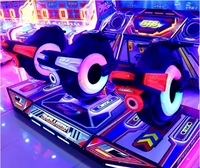 Simulateur de course de moto à 3 joueurs, machine de jeu vidéo d'arcade à monnayeur, jeu de conduite pour enfants avec lumières RGB