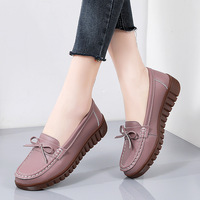 Mocassins décontractés confortables en cuir véritable antidérapants pour femmes 2026 Nouvelle semelle souple pour femmes enceintes