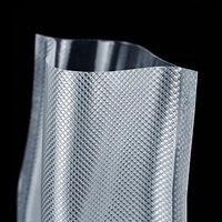 Sachet plat gaufré sous vide à trois soudures latérales, compostable et biodégradable, en nylon LDPE sans BPA, pour viande et aliments surgelés