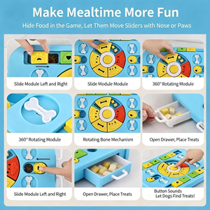 Pet <b>Interactive</b> Dog & <b>Cat</b> Puzzle Chew <b>Toys</b>-Durable Eco-Friendly Slow Feeder with Daily Treat Function - Product Image 2