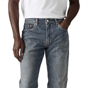 Jean formel en denim taille haute coupe droite pour l'hiver, délavage clair, 100 % polyester, s'adapte à tous les types de silhouette, longueur cheville - Product Image 3