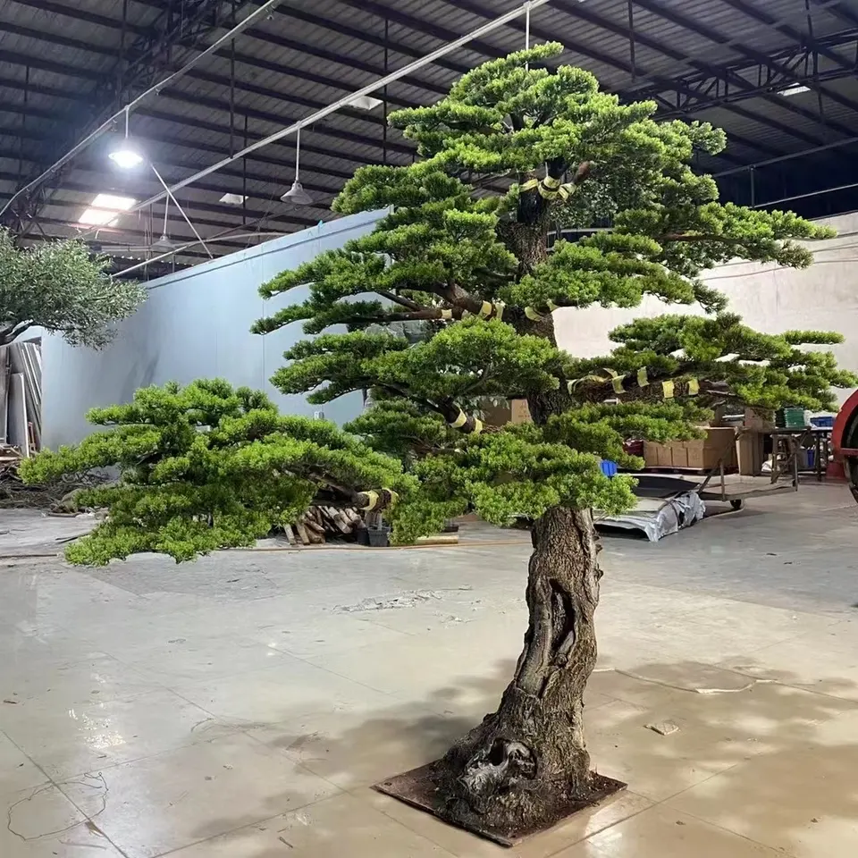 YRSH1 Fonte Fábrica Direta Cedar Tree Personalização Oem & Odm Podocarpus Grande Exterior Interior Artificial Bonsai Pinheiro