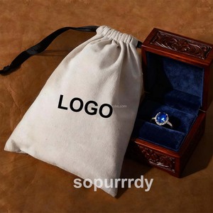 Custom Canvas Cotton Pouch Drawstring Pouches <b>Bag</b> for Jewelry Wedding <b>Party</b> Activity Logo Printed Pouch Personalized <b>Gift</b> <b>Bag</b> - Product Image 4