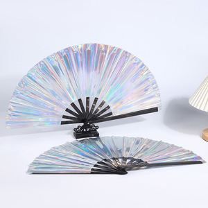 Abanico de mano grande de bambú para regalo promocional personalizado, abanico plegable hecho a mano Natural pintado para fiesta de baile, decoración coleccionable de arte - Product Image 1