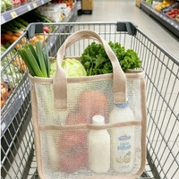 Sac de plage en filet portable grande capacité pour voyage et rangement d'articles de toilette – Vente chaude