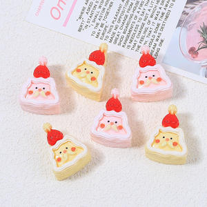 CHENXI Accesorios de Escultura de Pastel Triangular de Papá Noel Personalizados, Dijes de Resina DIY para Carcasas de Teléfono Móvil con Crema - Product Image 4