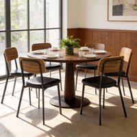 Nuovo Design Set Tavolo da Pranzo Industriale con Sedie Impilabili in Legno e Metallo per Ristorante, Soggiorno, Centro Commerciale
