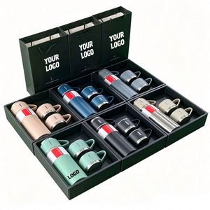 Customizable 3-Lid Classic 304 Stainless Steel Bullet Vacuum Flasks Thermoses Set for Business Gifts - Product Image 1