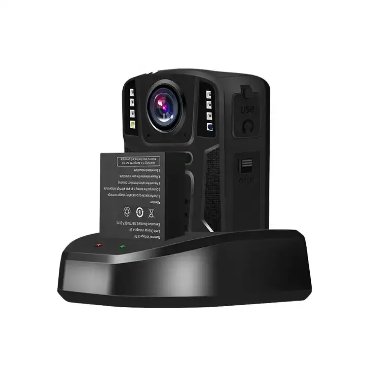 2.0inch HD display IR night vision cam security surveillance digital voice recorder cctv mini body camera with charging base OEM