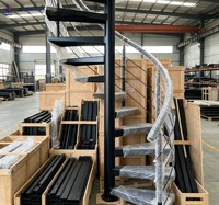 Escalier en colimaçon en acier, fabrication directe, taille personnalisée, assemblage rapide, escalier moderne pour extérieur/intérieur, pour loft, villa, maison